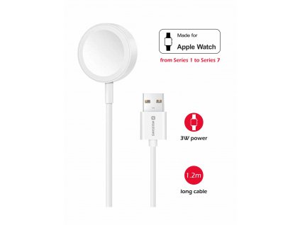 Swissten nabíjecí magnetický kabel pro Apple Watch, USB A 1.2m