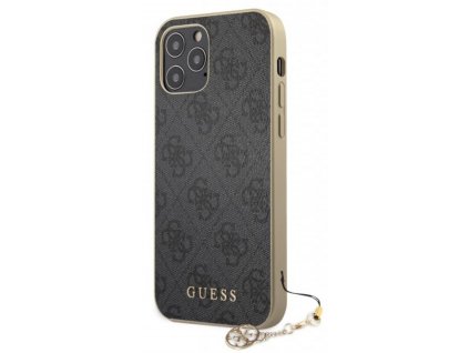 Guess 4G Charms Zadní Kryt pro iPhone 12:12 Pro 6.1 Grey