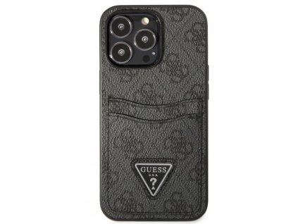 Guess 4G Saffiano Double Card Zadní Kryt pro iPhone 13 Pro Black