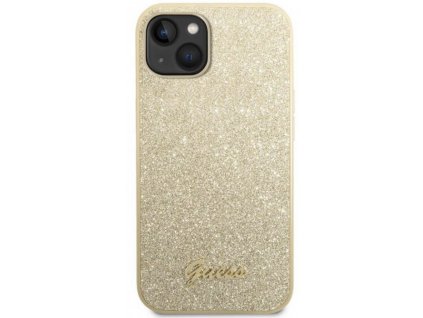 Guess PC:TPU Glitter Flakes Metal Logo Zadní Kryt pro iPhone 14 Gold