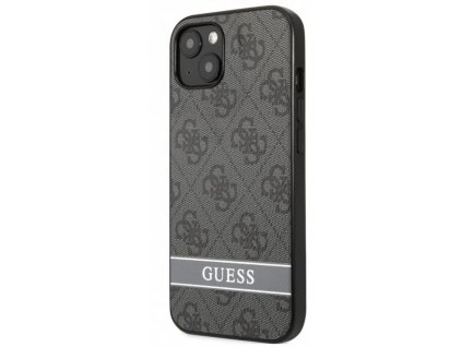 Guess PU 4G Stripe Zadní Kryt pro iPhone 13 mini Grey