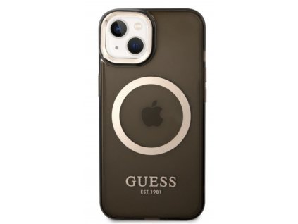 Guess Translucent MagSafe Kompatibilní Zadní Kryt pro iPhone 14 Plus Black