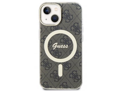 Guess IML 4G MagSafe Zadní Kryt pro iPhone 15 Brown