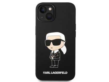 Karl Lagerfeld Liquid Silicone Ikonik NFT Zadní Kryt pro iPhone 15 Black