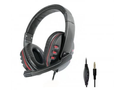 Drátový headset P30 s mikrofonem černý