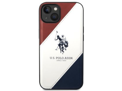 U.S. Polo PU Leather Double Horse Zadní Kryt pro iPhone 14 Plus Red:White:Navy