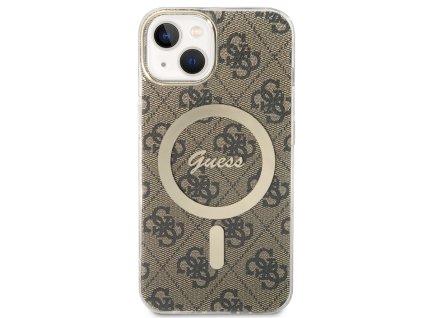 Guess IML 4G MagSafe Zadní Kryt pro iPhone 14 Brown