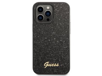 Guess PC:TPU Glitter Flakes Metal Logo Zadní Kryt pro iPhone 14 Pro Max Black