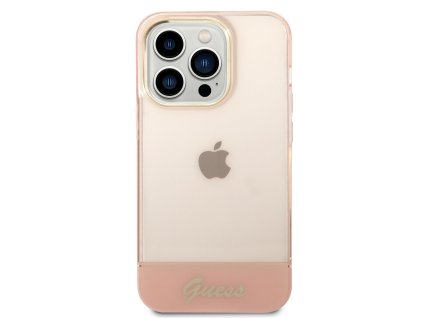 Guess PC:TPU Camera Outline Translucent Zadní Kryt pro iPhone 14 Pro Max Pink