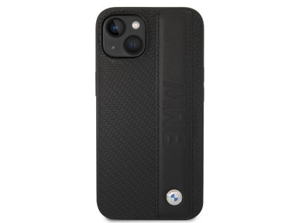 BMW Signature Leather Big Logo Zadní Kryt pro iPhone 14 Plus Black