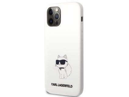 Karl Lagerfeld Liquid Silicone Choupette NFT Zadní Kryt pro iPhone 12:12 Pro White