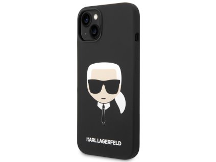 Karl Lagerfeld Liquid Silicone Karl Head Zadní Kryt pro iPhone 14 Plus Black