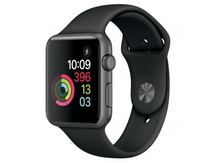 Apple Watch 42mm Space Gray Aluminium Case with Black Sport Band