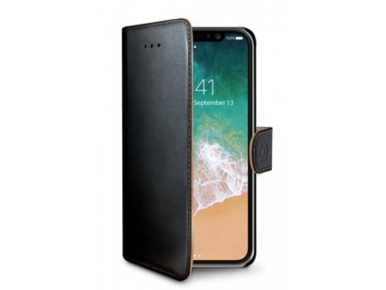 Černé flipové pouzdro Celly Wally pro iPhone X/XS
