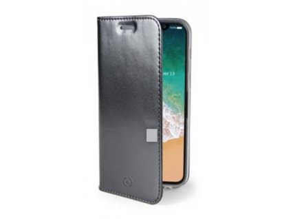 Ultra tenké pouzdro typu kniha CELLY Air pro Apple iPhone X/XS, PU kůže, černé