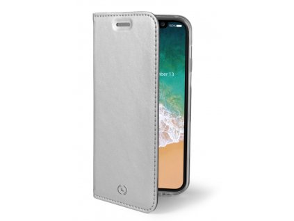 Ultra thin case type CELLY Air for Apple iPhone X/XS, PU leather, silver