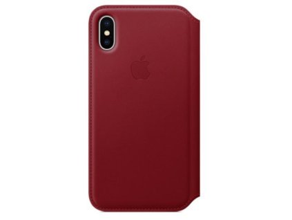Pouzdro na mobil flipové Apple Leather Folio pro iPhone X/XS - (PRODUCT) Red červené