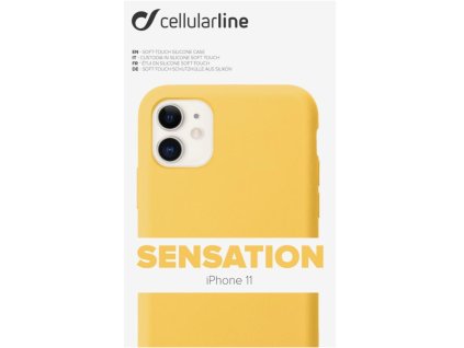 Kryt na mobil CellularLine SENSATION na Apple iPhone 11 žlutý