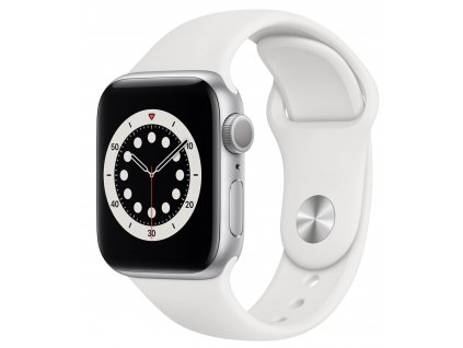 Apple Watch Series 6 GPS, 40mm Silver Aluminium Case with White Sport Band 2