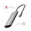 SWISSTEN USB-C HUB 4v1 4x USB 3.0 hliník šedý 1