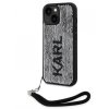 Karl Lagerfeld Sequins Reversible Zadní Kryt pro iPhone 13 Black:Silver1