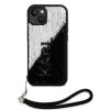 Karl Lagerfeld Sequins Reversible Zadní Kryt pro iPhone 13 Black:Silver2