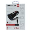 Swissten CL adaptér 2,4A power 2x USB + kabel USB C