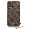 Guess 4G Charms Zadní Kryt pro iPhone 12:12 Pro 6.1 Brown1