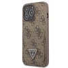 Guess 4G Saffiano Double Card Zadní Kryt pro iPhone 13 Pro Brown