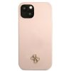Guess 4G Silicone Metal Logo Zadní Kryt pro iPhone 13 mini Pink1