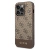 Guess 4G Stripe Zadní Kryt pro iPhone 14 Pro Max Brown