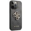 Guess PU 4G Metal Logo Zadní Kryt pro iPhone 13 Pro Max Grey2