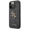 Guess PU 4G Metal Logo Zadní Kryt pro iPhone 13 Pro Max Grey