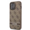 Guess PU 4G Stripe Zadní Kryt pro iPhone 13 Pro Max Brown