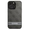 Guess PU 4G Stripe Zadní Kryt pro iPhone 13 Pro Max Grey1