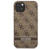 Guess PU 4G Stripe Zadní Kryt pro iPhone 13 mini Brown