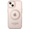Guess Translucent MagSafe Kompatibilní Zadní Kryt pro iPhone 14 Plus Pink1