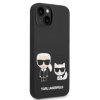 Karl Lagerfeld and Choupette Liquid Silicone Zadní Kryt pro iPhone 14 Black2