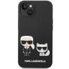 Karl Lagerfeld and Choupette Liquid Silicone Zadní Kryt pro iPhone 14 Black