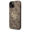 Guess PU 4G Metal Logo Zadní Kryt pro iPhone 14 Brown2