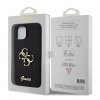 Guess PU Fixed Glitter 4G Metal Logo Zadní Kryt pro iPhone 15 Black2