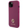Guess PU 4G Strass Metal Logo Zadní Kryt pro iPhone 15 Pink1