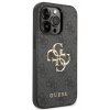 Guess PU 4G Metal Logo Zadní Kryt pro iPhone 15 Pro Grey2