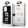 Karl Lagerfeld Liquid Silicone Karl and Choupette Heads Zadní Kryt pro iPhone 15 Pro Black3