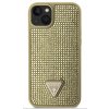 Guess Rhinestones Triangle Metal Logo Kryt pro iPhone 15 Gold