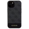 Guess PU 4G Stripe MagSafe Zadní Kryt pro iPhone 15 Black