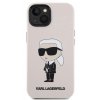 Karl Lagerfeld Liquid Silicone Ikonik NFT Zadní Kryt pro iPhone 15 Pink