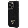 Guess Rhinestones Triangle Metal Logo Kryt pro iPhone 15 Pro Black1