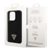 Guess Rhinestones Triangle Metal Logo Kryt pro iPhone 15 Pro Black2