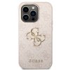 Guess PU 4G Metal Logo Zadní Kryt pro iPhone 15 Pro Pink